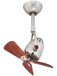 Diane 16 inch Oscillating Ceiling Fan with Wood Blades in Brushed Nickel.